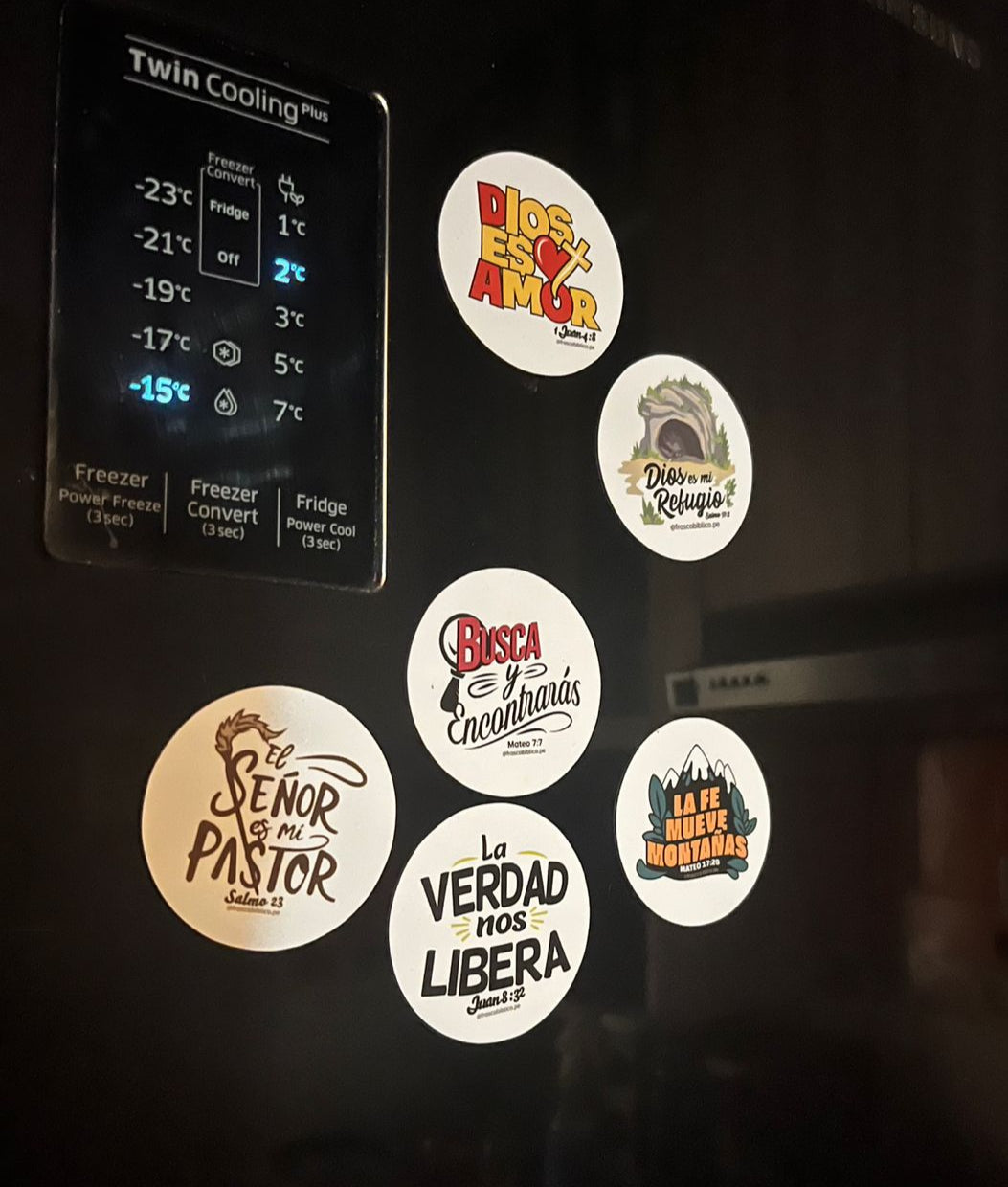 Pack de 6 imantados de 6 cm con versículos cristianos de la Biblia